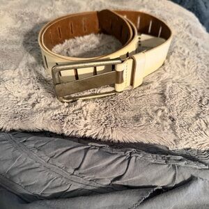 We The Free White and Brown Leather Belt